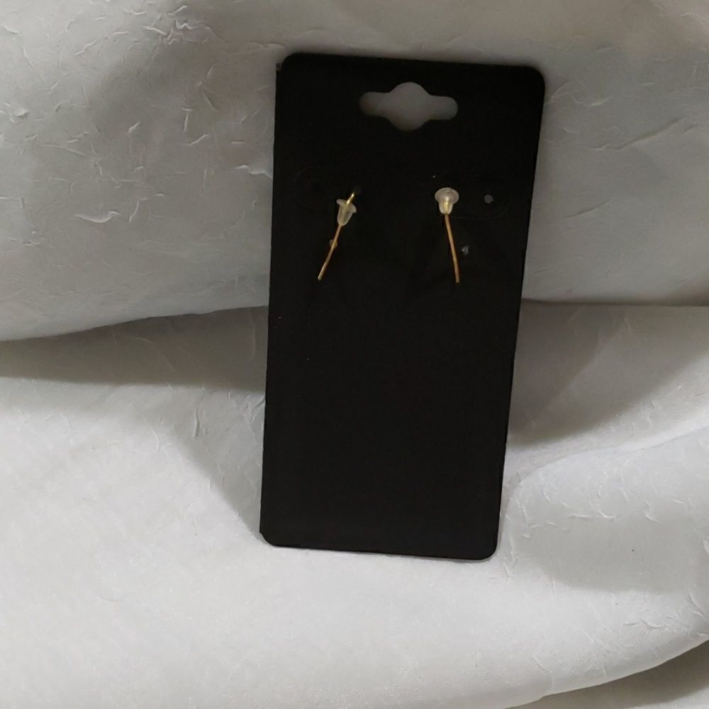 Blue leather tassel earrings - Picture 2 of 3